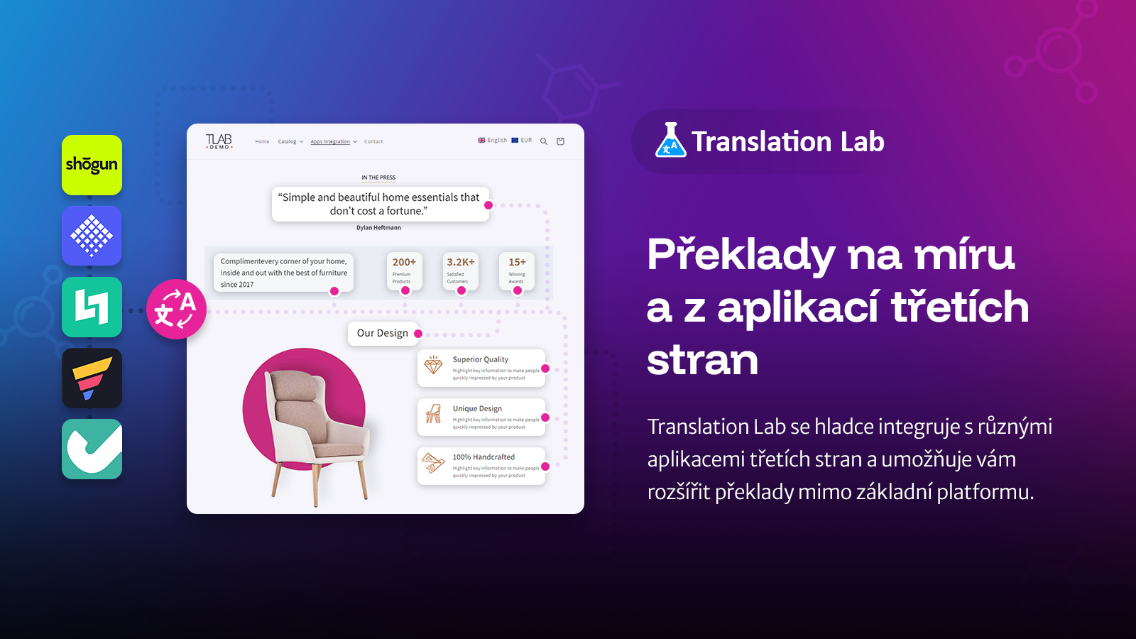 Translation Lab: Překlady na míru a z aplikací třetích stran