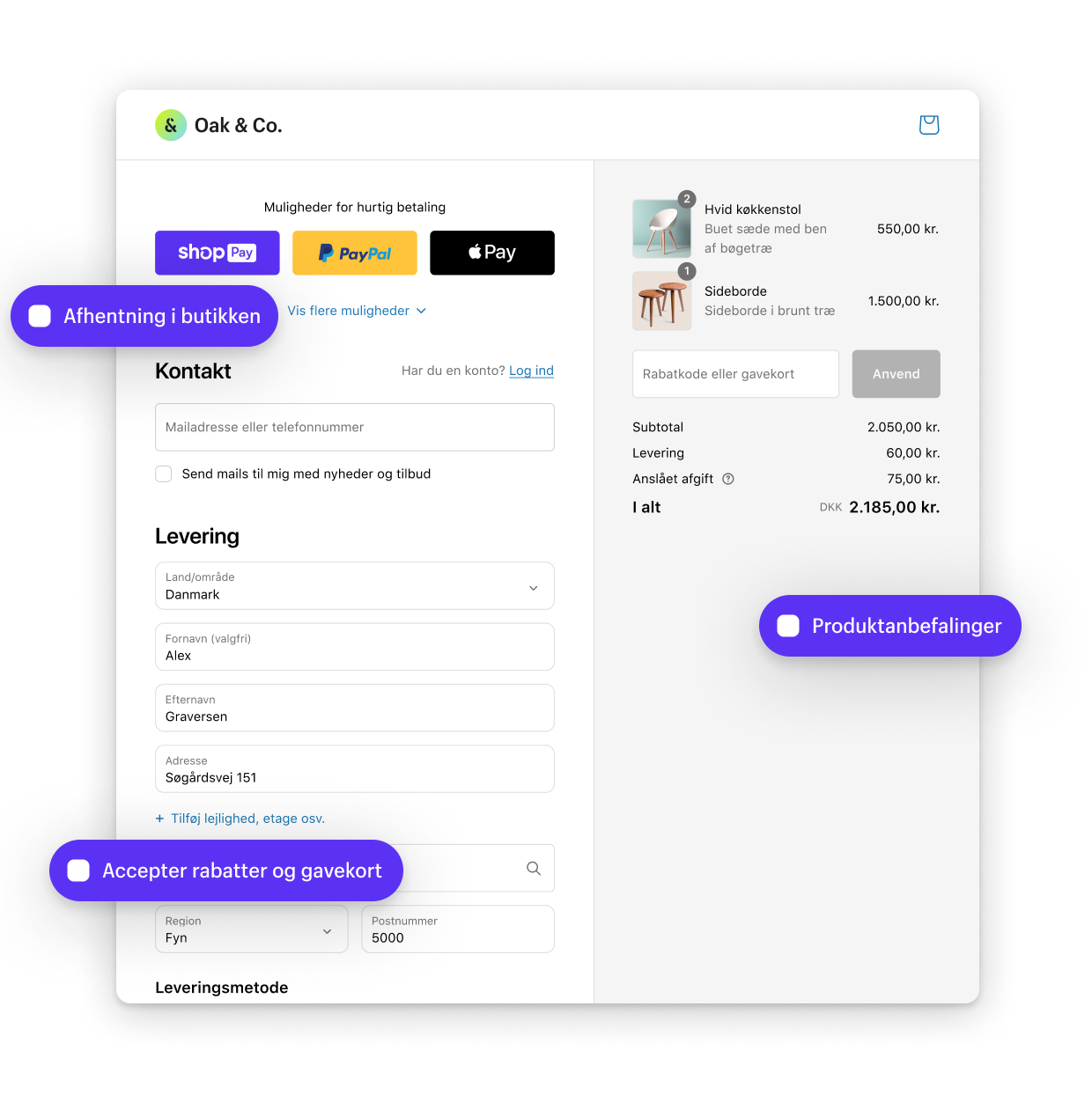 Shopify Checkout på en mobilenhed
