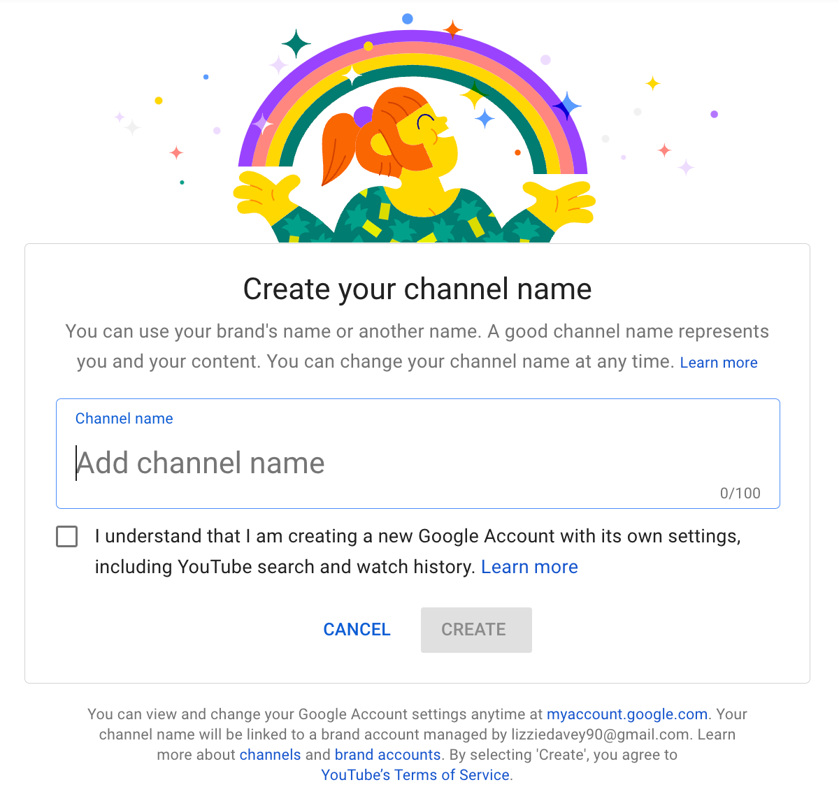 Choose a name for your YouTube channel that best represents your brand and channel purpose.