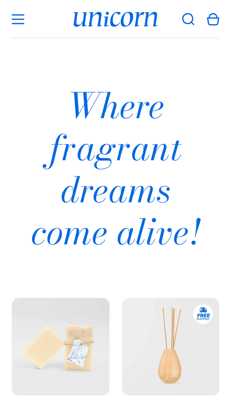 Schermafbeelding van thema met een voorbeeld van Fragrance